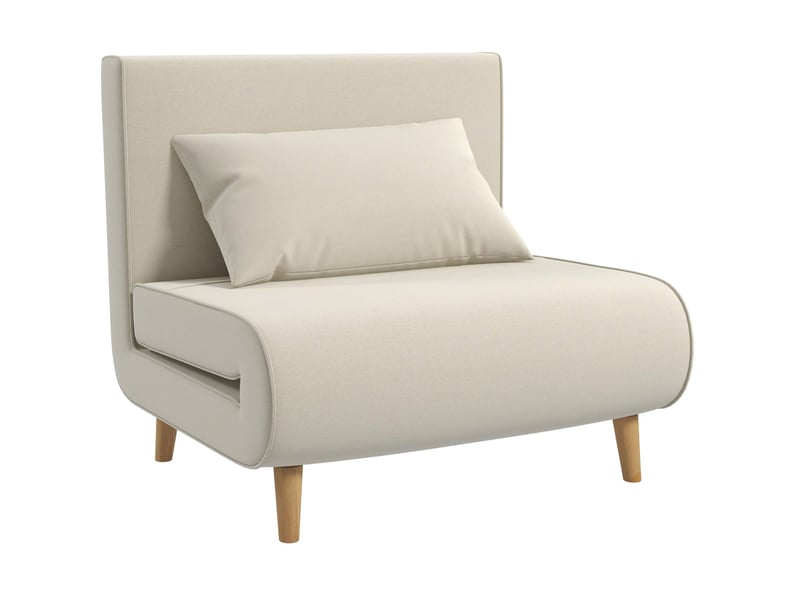  Canapé convertible 94x78x80 cm dossier réglable bois blanc crème  - Conforama A