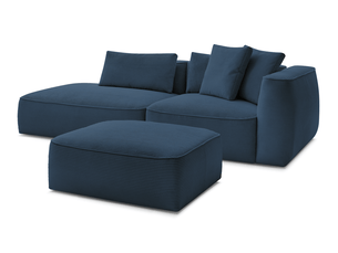 Canapé droit fixe BOBOCHIC LEOPOLD 4 places Velours bleu
