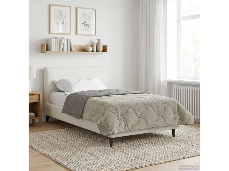  Duvet - couette complet toute l'année matelassé gris clair 155 x 220 cm  - Conforama D