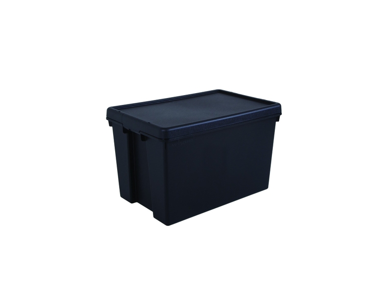 Boîte stockage en plastique noir 40 x 59,5 x 37 cm 62l 35471C - Conforama A