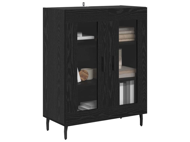  Buffet - bahut - meuble de rangement chêne noir 69,5 x 34 x 90 cm bois d'ingénierie  - Conforama C