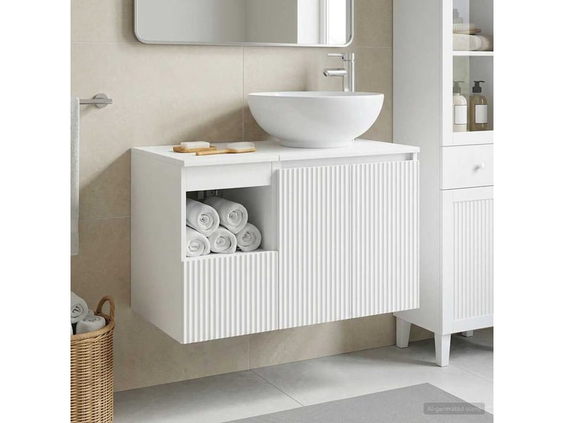 Ensemble de mobilier de salle de bain 2 pc blanc cf63993 - Conforama B