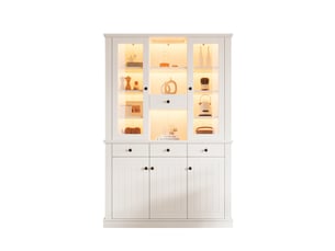 Buffet 5 porte(s) 4 tiroir(s) - 119 cm coloris blanc