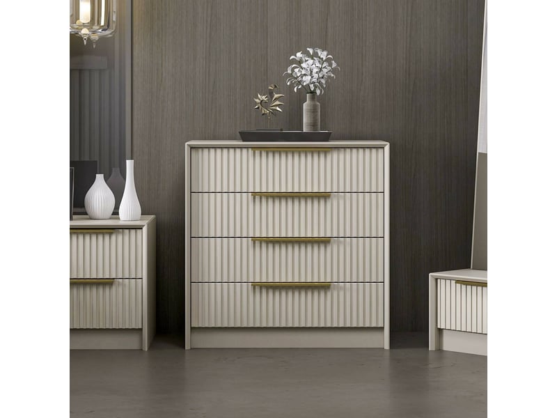  Commode fanoos, 7 tiroirs, 72x45x77h cm gris ciment Fanoos - Conforama D