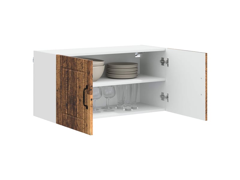  Meuble mural de cuisine, armoire de cuisine bois ancien 80x31x40cm shl9508  - Conforama C