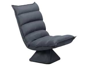 Fauteuil de sol paresseux pivotant 360° avec dossier inclinable design capitonné 62 x 62 x 95 cm gris foncé