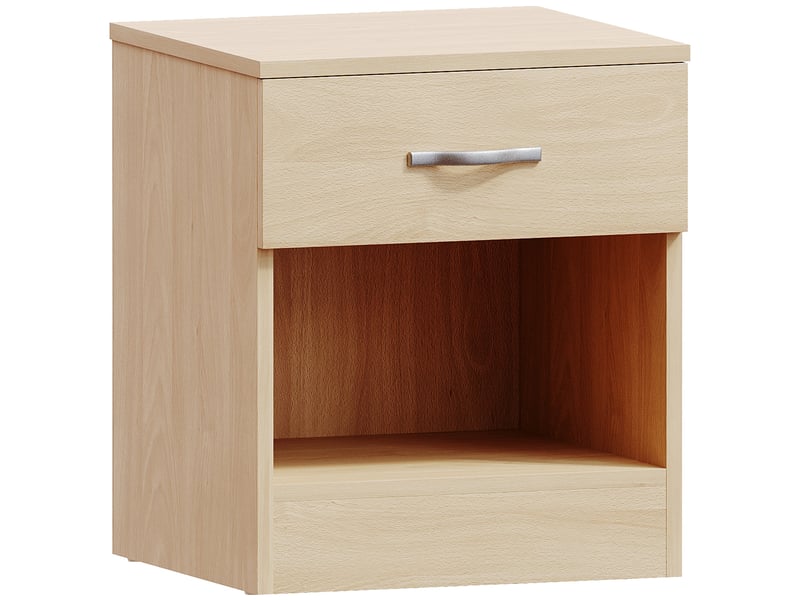  Table de chevet riano, commode de nuit, chambre, rangement, 47x40x36cm, 1 tiroir, pin 333459 - Conforama A