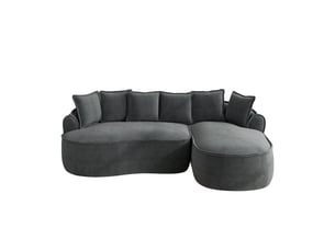 Canapé modulable 252x164x67 cm tissu chenille assise profonde mobilier de salon assise confortable moderne gris