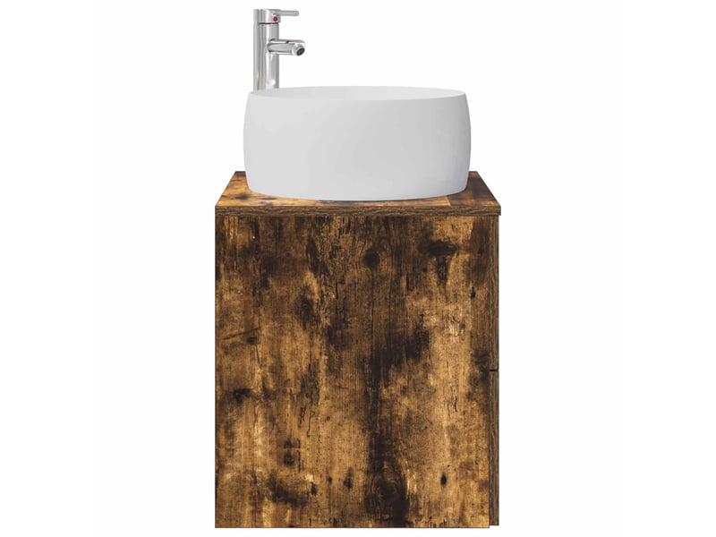  Vanité de lavabo mural, meuble de rangement chêne fumé 49.5x44.5x66 cm shl893  - Conforama D