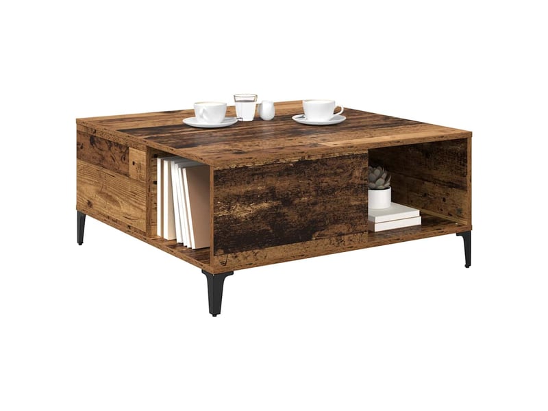  Table basse - table de salon - table à thé bois ancien 80 x 80 x 36,5 cm bois d'ingénierie  - Conforama C