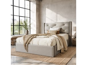 Lit coffre 90x200 cm HAVRYA   coloris gris