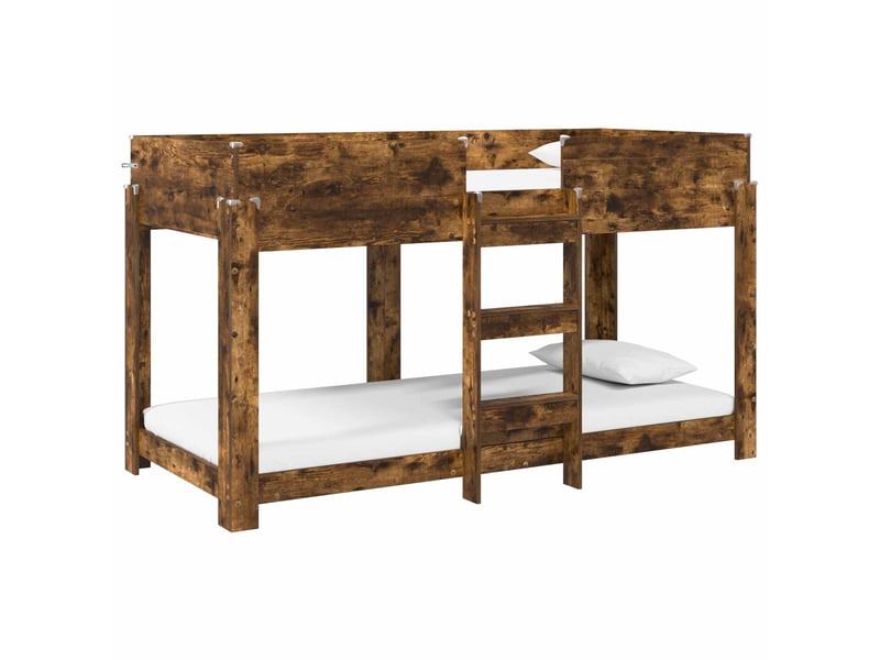  Lit superposé pour enfants - lit jeune chêne fumé 80 x 200 cm  - Conforama A