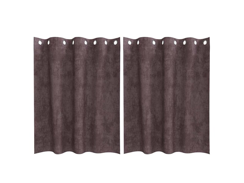  Lot de 2 rideaux en velours, rideaux de fenêtre marron 140 x 140 cm velours cf44227  - Conforama A