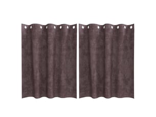 Lot de 2 rideaux en velours, rideaux de fenêtre marron 140 x 140 cm velours cf44227