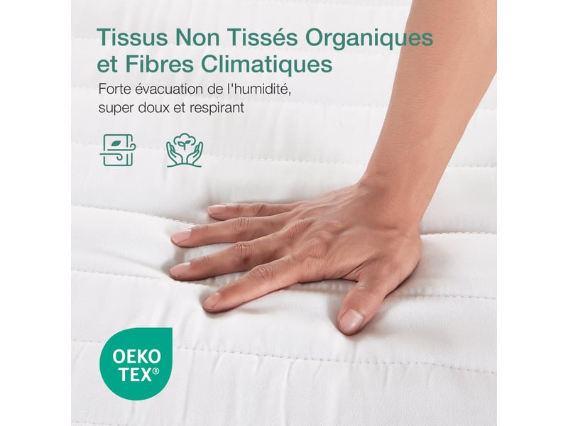  Novilla matelas en mousse - 90 x 200 cm - 16 cm - soutien ergonomique 7 zones - réversible - respirant - housse amovible  - Conforama D