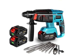 Marteau perforateur sans fil sds-plus 18v 4 modes 0-900 trmin 4700 bpm kit 2x1,5ah