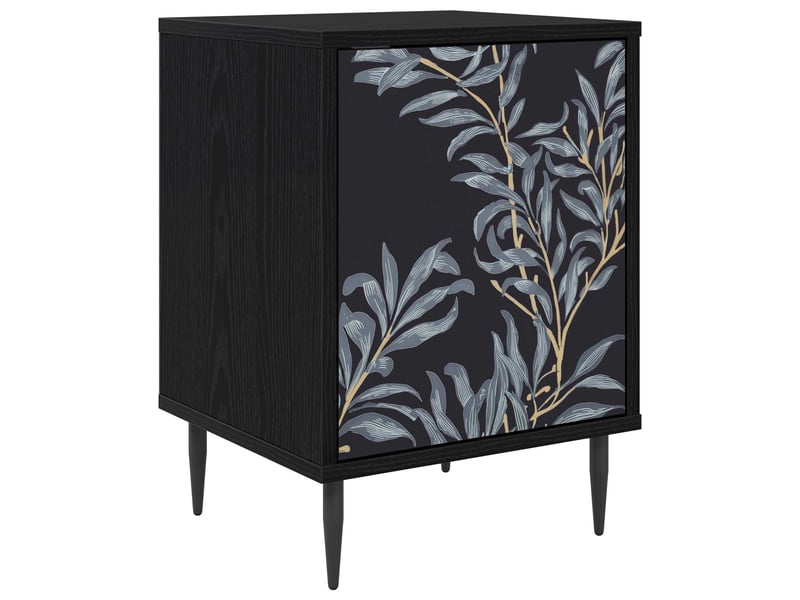  Table de chevet - cabinet de chevet - table de nuit dokkum chêne noir 36 x 33 x 51 cm  - Conforama A