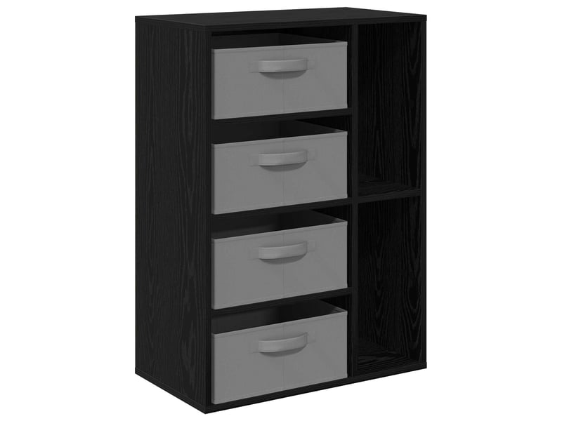  Buffet - bahut - meuble de rangement chêne noir 60 x 33,5 x 84 cm  - Conforama A