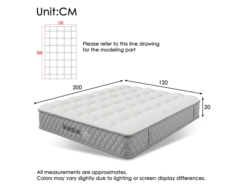  Matelas 120x200 cm 7 zones à ressorts ensachés et mousse froide h3 blanc  - Conforama C