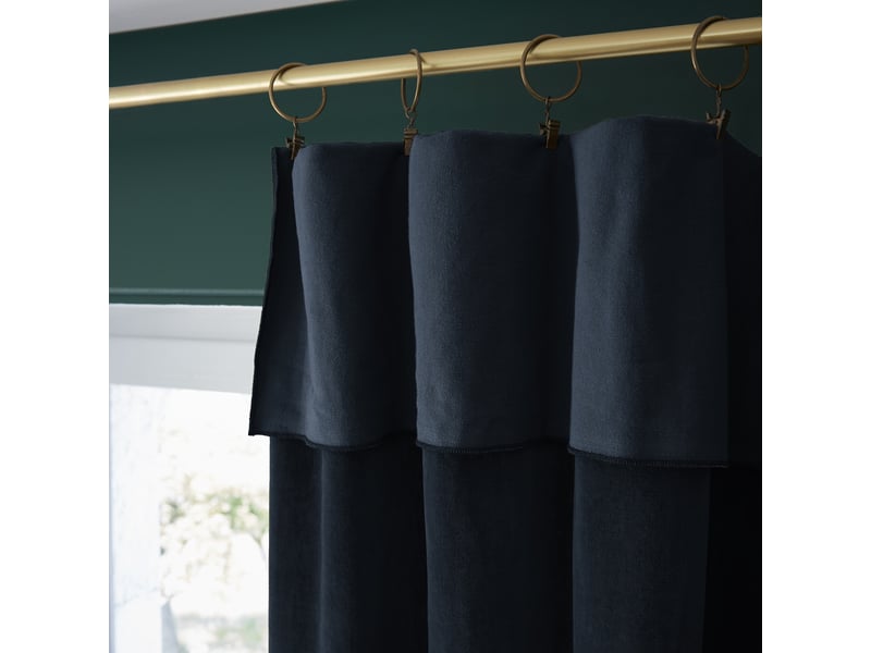  Rideau ajustable 140x270 cm velours de coton minuit PD21324 - Conforama D