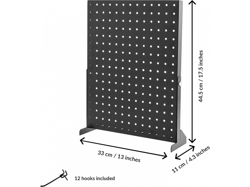 Peg board | panneau perforé pour vendeurs | plaque perforée organisation | crochets pour panneaux perforés noirs pour maison, magasin, bureau | tablea - Conforama B