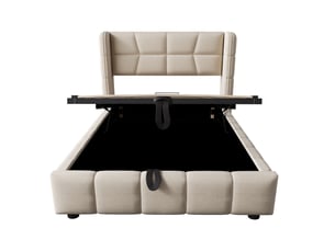 Lit coffre 90x200 cm MAISONORA coloris beige