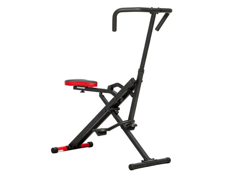  Appareil de musculation pliable 105 x 57 x 115 cm – rouge et noir – siège réglable et pédales antidérapantes  - Conforama A