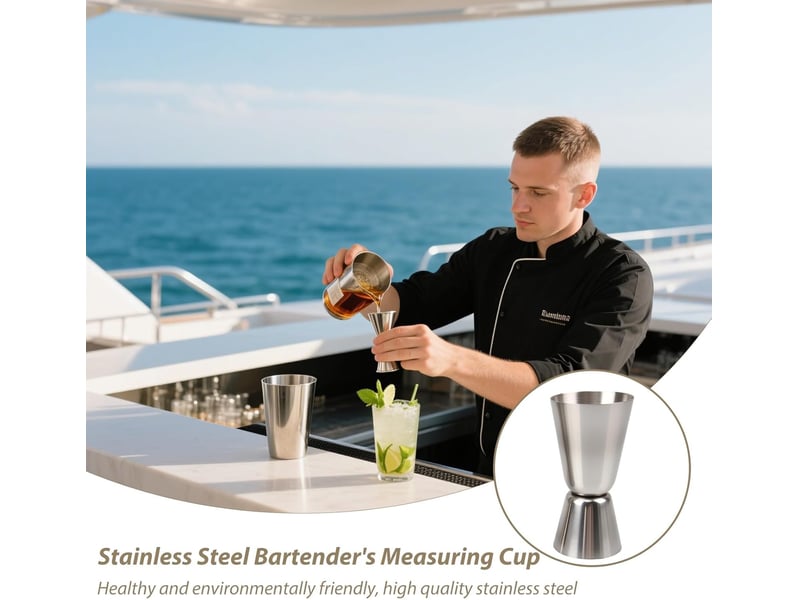  Doseur cocktail, 3 pièces double tasse à mesurer doseur 152025304050 ml, doseur à alcool en acier inoxydable,verre à jigger pour bar maisons fête  - Conforama E