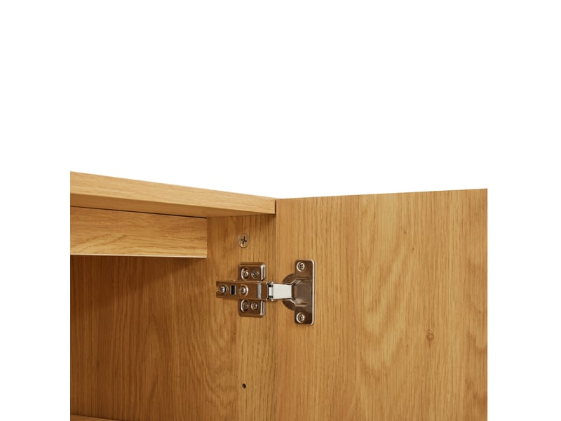  Buffet avec étagère réglable, cadre métal, pour salon en panneaux de particules 100×40×75 cm naturel  - Conforama D