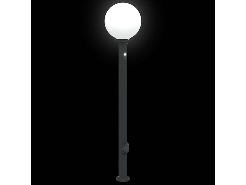  Lot de 3 borne lumineuse avec détecteur et prise 120 cm noir ip44  - Conforama E