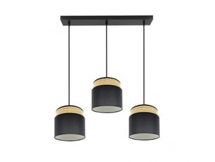 Rampe de plafond fabrilamp kandy naturelnoir 3 x e27 hauteur réglable 46-106 cm 68x19 cm