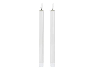 Lot de 2 bougies led bâton métal argent