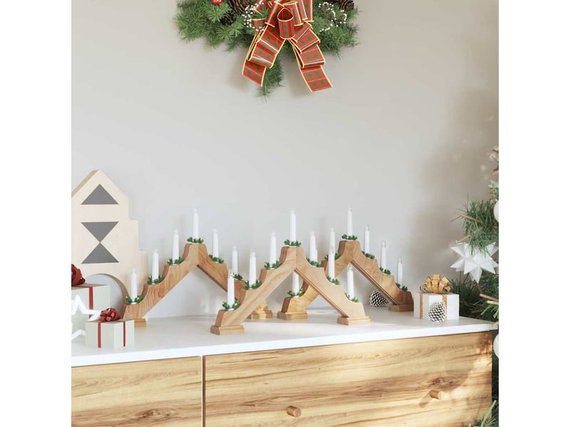 Pont de bougie de noël 3 pc 7 led blanc chaud 39.5 x 5 x 29 cm cf62259 - Conforama C