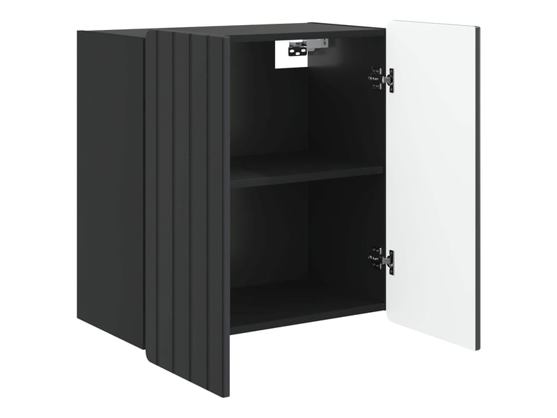  Armoire murale salon, meuble de rangement noir 59 x 31 x 64 cm bois d'ingénierie  - Conforama C