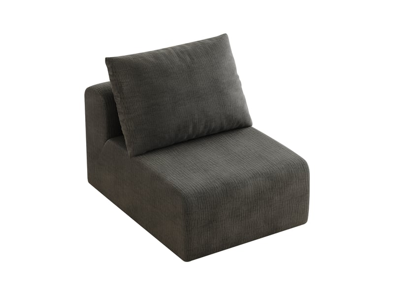  Canapé 1 place gris foncé fauteuil en tissu chenille mousse haute élasticité 67x95x85cm  - Conforama A