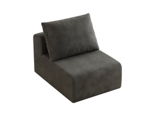 Canapé 1 place gris foncé fauteuil en tissu chenille mousse haute élasticité 67x95x85cm