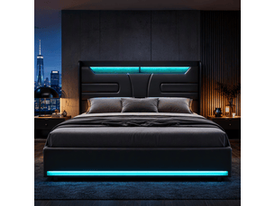 Lit coffre 140x190 cm FOERPL coloris noir