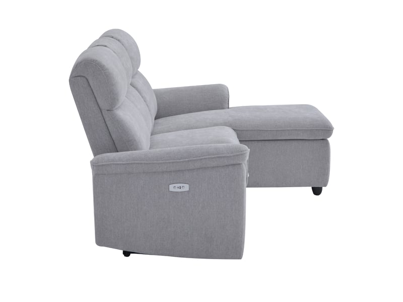 Canapé d'angle gris relax électrique 3 p - Conforama E