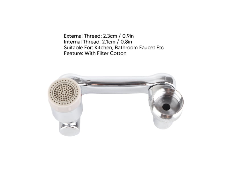 Swivel robinet extender universal évier water aerator avec 2 water outlet modes robotic arm pour kitchen salle de bain face eye wash  - Conforama C