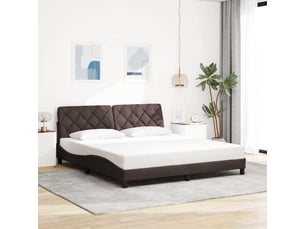 Lit 2 places 180x200 cm <strong></strong> <strong></strong> coloris marron