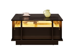 Table basse carré(e) coloris noir LPOSPI - 70 cmx70 cm
