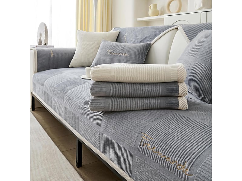 Housse de canapé pour salon 70x150 cm – grise - Conforama B