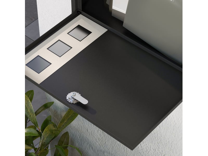  Boîte aux lettres 36,5x11,5x29 cm verrouillable métal noir  - Conforama D