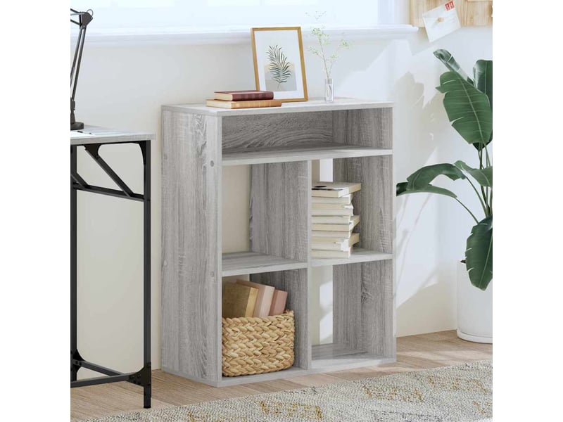  Bibliothèque, meuble de rangement salon sonoma gris 66x31x80 cm bois d'ingénierie  - Conforama C