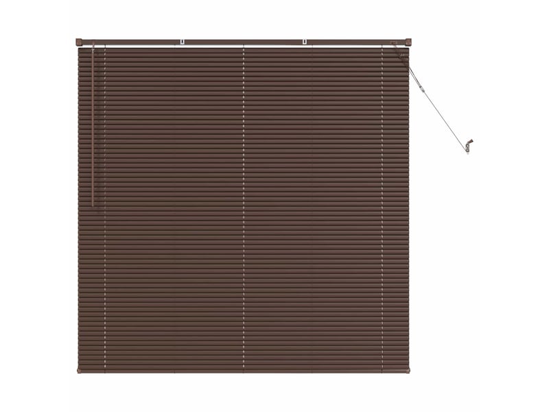 Store vénitien, store de fenêtre marron foncé avec motif 150 x 130 cm 25 mm pvc cf48029 - Conforama A