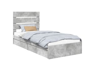 Lit simple 90x190 cm    coloris gris