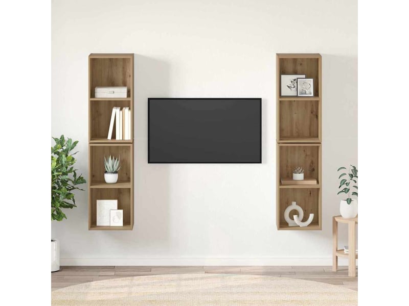  Ensemble meuble tv - banc tv - meuble de rangement 4 pcs chêne artisanal bois d'ingénierie  - Conforama B
