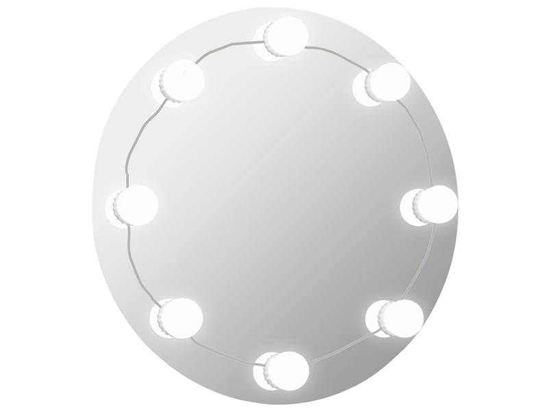  Miroir mural avec lampes led rond verre cf62812  - Conforama A