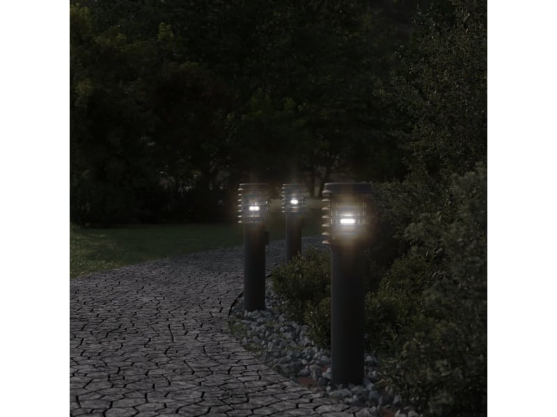  Lampadaire d'extérieur avec sortie 60 cm acier inoxydable noir 02_0042530  - Conforama C