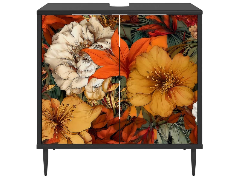  Armoire de salle de bain, meuble de rangement gennep chêne noir 60x40x61 cm  - Conforama E